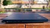 Left side view of the Asus Zenbook 14 OLED with the lid closed
