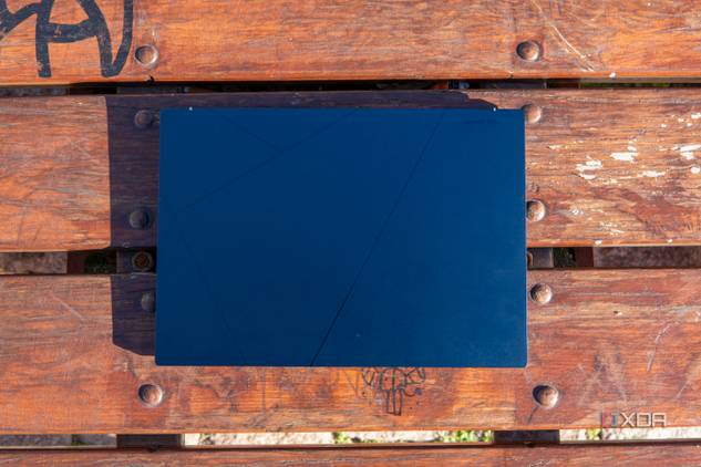 Top-down view of the Asus Zenbook 14 OLED with the lid closed