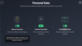 Screenshot of the personal data page of AVG Internet Security