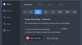 Screenshot of the Bandicam recording screen in full screen recording mode