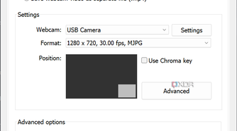 Screenshot of webcam settings in Bandicam