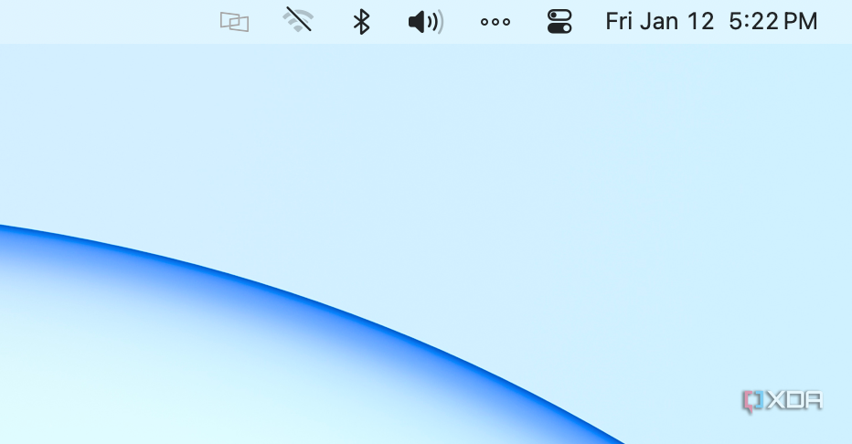 The expanded menu bar with Bartender.