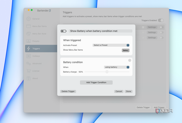 Customizing the triggers in bartender 5.