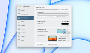 Menu bar customization apps in macOS.