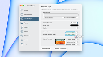Menu bar customization apps in macOS.
