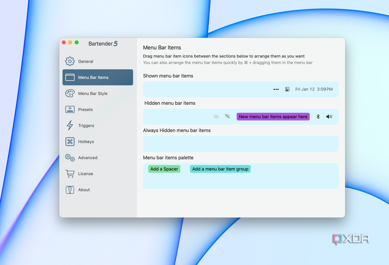 Changing the way menu bar items appear in macOS.