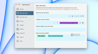 Changing the way menu bar items appear in macOS.