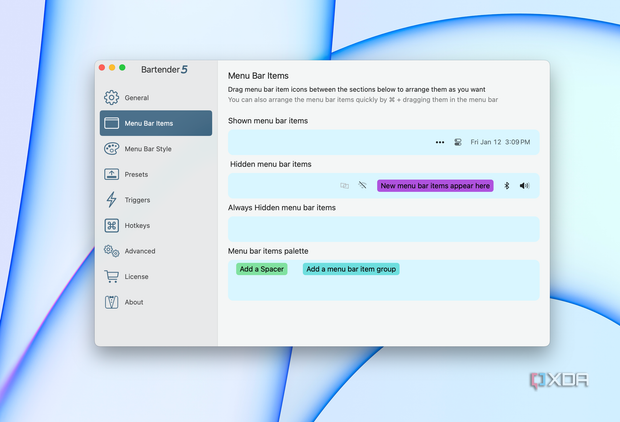 Changing the way menu bar items appear in macOS.