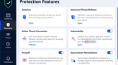 Screenshot of protection features page in Bitdefender Total Security