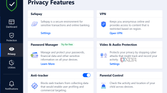 Screenshot of privacy features page in Bitdefender Total Security