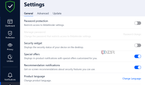 Screenshot of settings page in Bitdefender Total Security