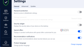 Screenshot of settings page in Bitdefender Total Security