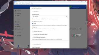 A screenshot showing the settings screen on Bitwarden Password Manager's Windows app.
