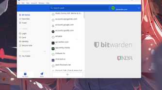 A screenshot showing Bitwarden's password manager app on Windows.