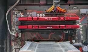 Two RAM sticks installed on a motherboard