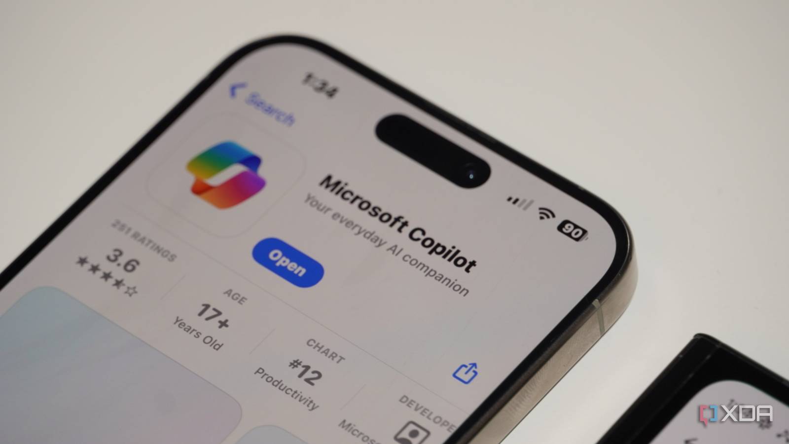 The Microsoft Copilot app in the iOS App Store.