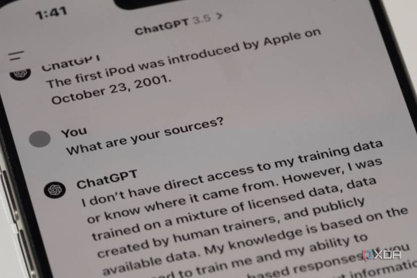 A ChatGPT message showing no direct sources.