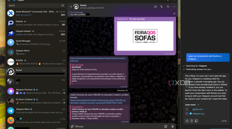Screenshot of Copilot with a user prompt to open a specific conversation in an app, which Copilot can't do