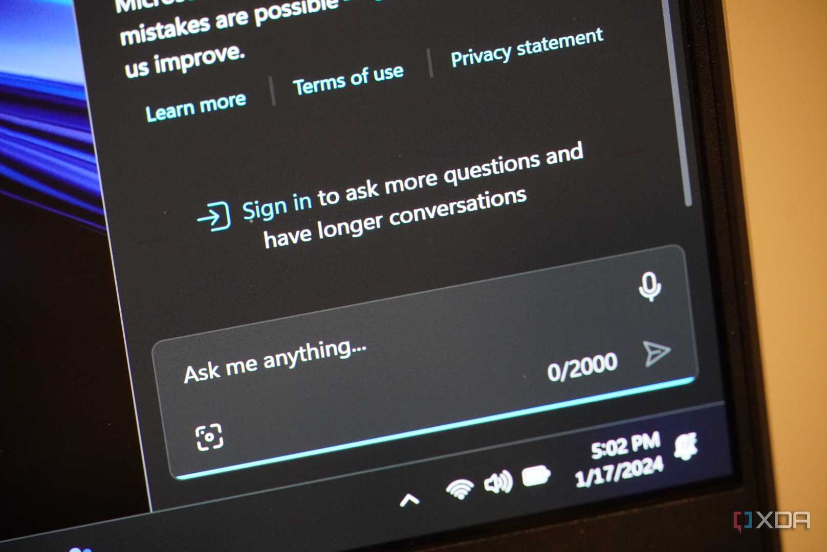 Sign-in prompt for Copilot.