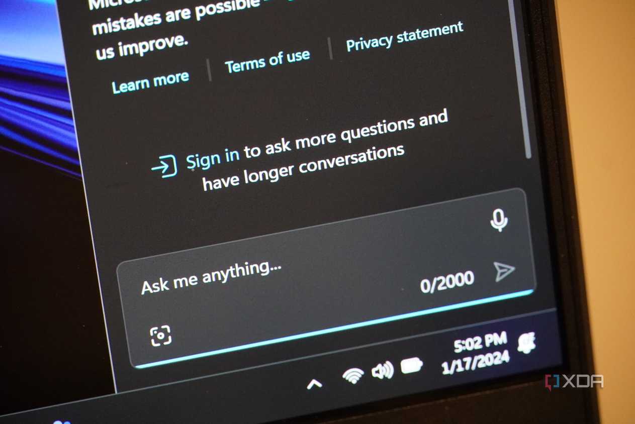 Sign-in prompt for Copilot.