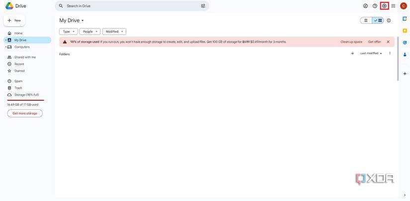 Enable Docs offline via settings menu in Google Drive