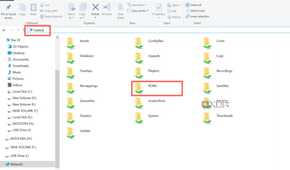 A screenshot of the File Explorer depicting the procedure to transfer files to Lakka via Samba