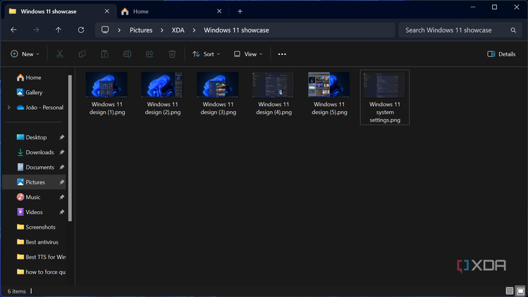 Screenshot of Windows 11 File Explorer with tabs