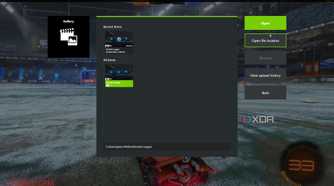 Screenshot of video recording library in the Nvidia GeForce Experience overlay