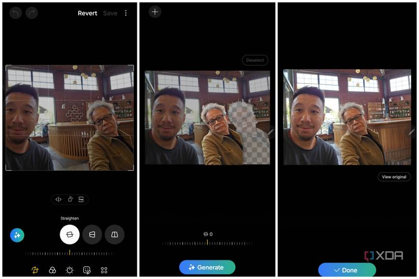 Using generative AI to move my dad closer to me in a photo