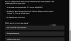 Screenshot of Get Help asking the user what kind of error is shown in Windows Update