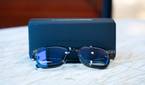 Giunnar Optiks Cupertino on marble table resting near case