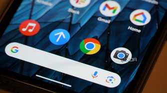 The Google chrome app on a Pixel Fold home screen.
