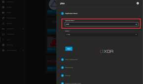A screenshot showing the highlighted Application Name option in Plex app set up screen.