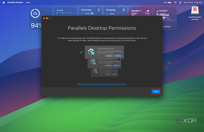 parallels desktop requesting some macOS permissions to run 