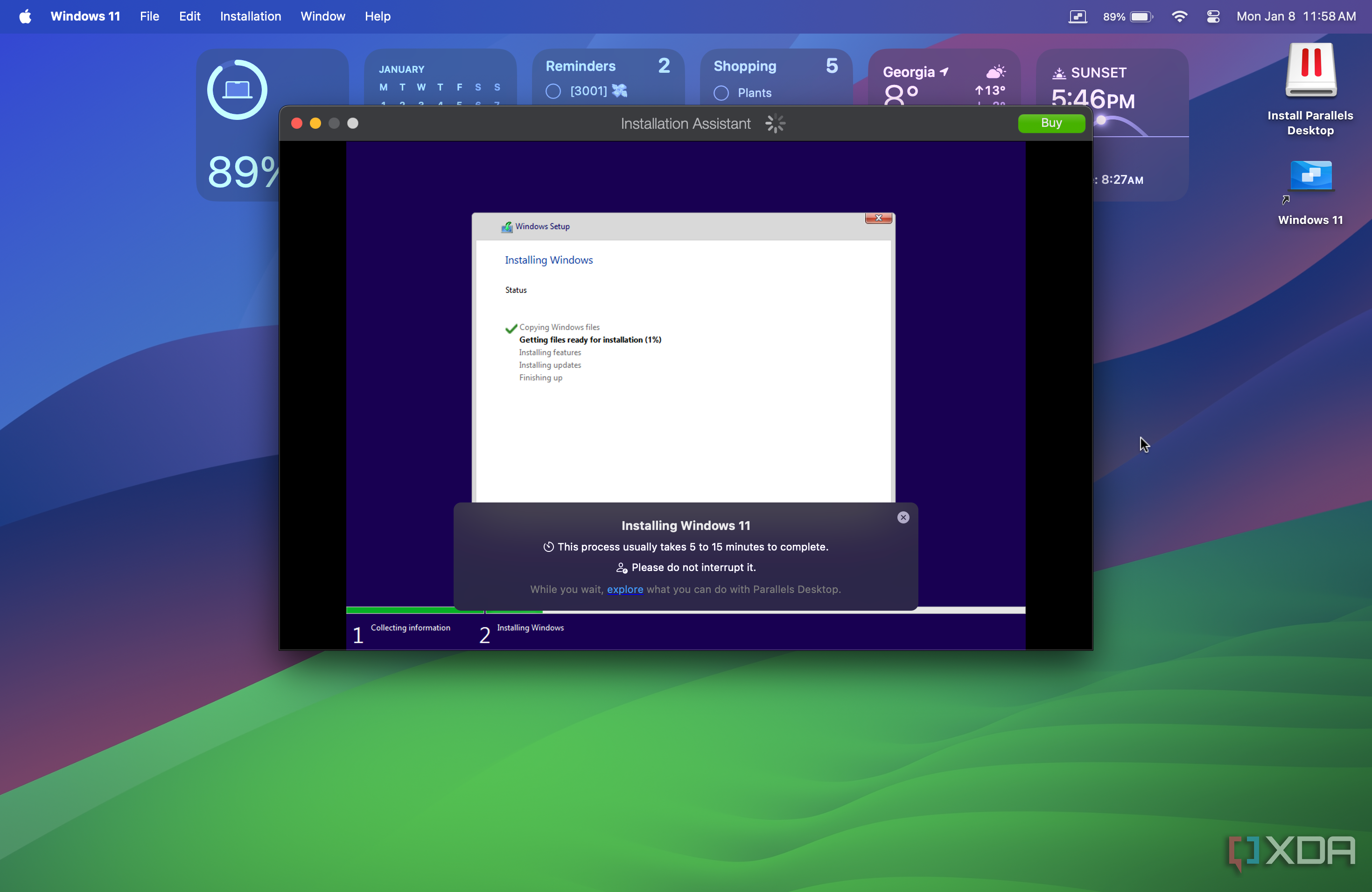 installing windows 11 progress bar in VM