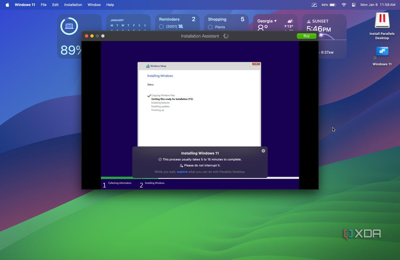 installing windows 11 progress bar in VM