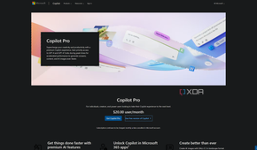 Copilot Pro landing page, advertising the benefits of it