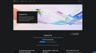 Copilot Pro landing page, advertising the benefits of it