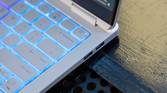 Close-up view of the power key on the Omen Transcend 14