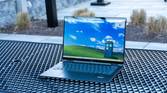 Angled view of the HP Spectre x360 14 on a metal table