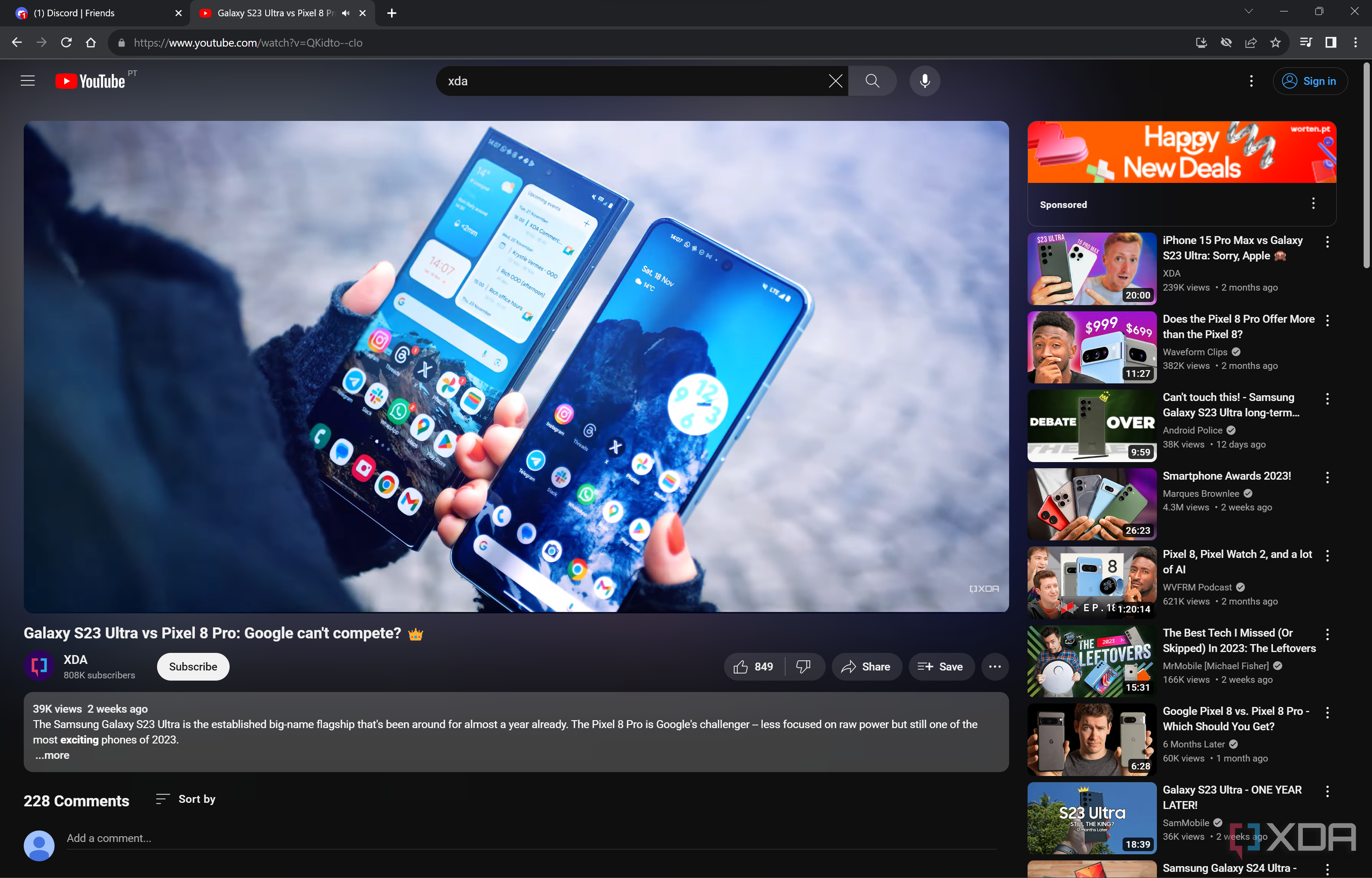 Screenshot of Iridium browser displaying a YouTube video