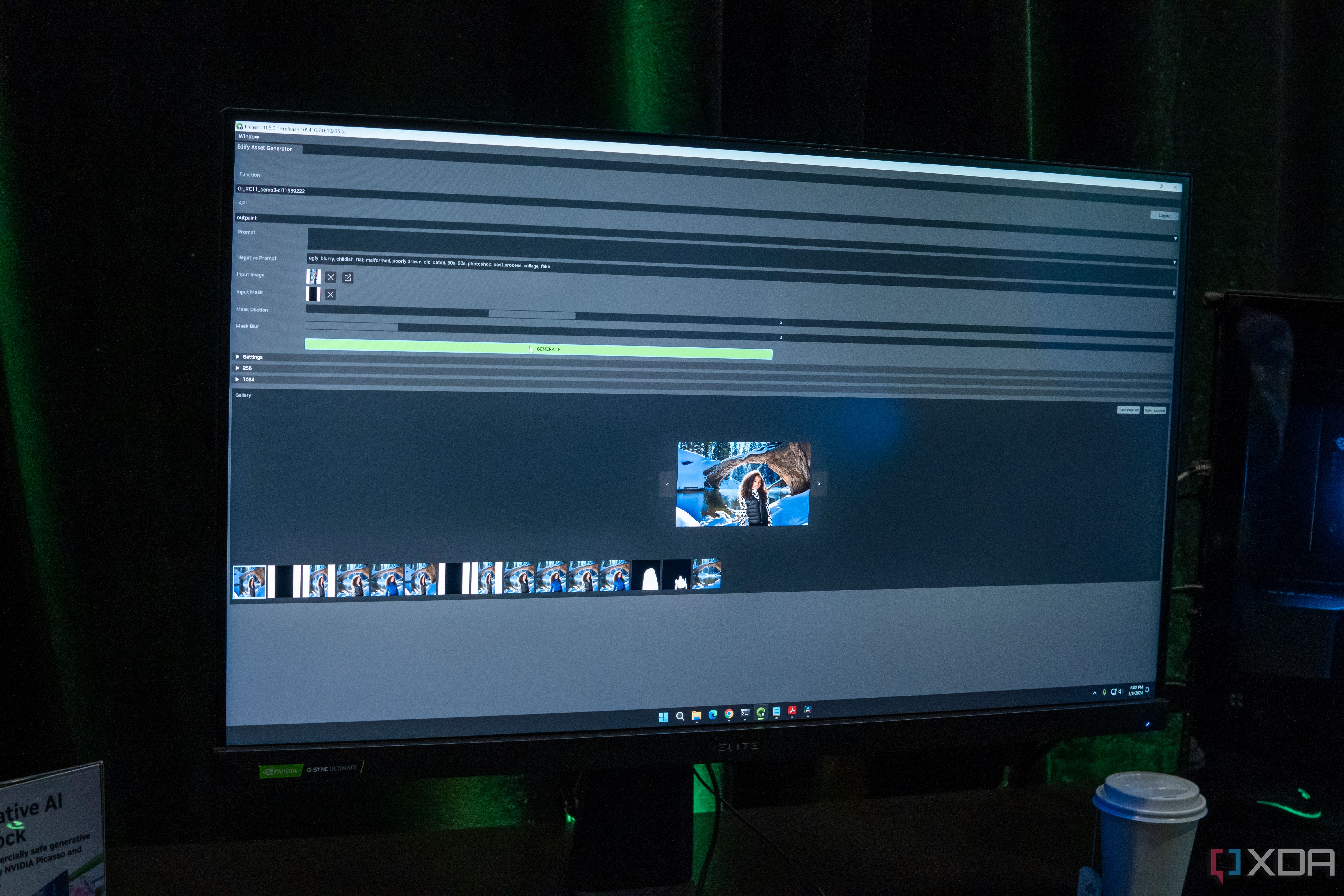 Nvidia Picasso showing a complex AI-generated image with multiple steps taken to get the final product