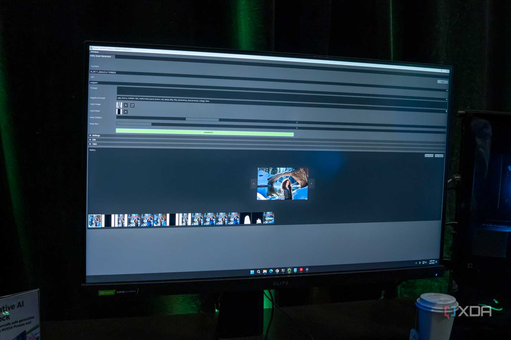 Nvidia Picasso showing a complex AI-generated image with multiple steps taken to get the final product