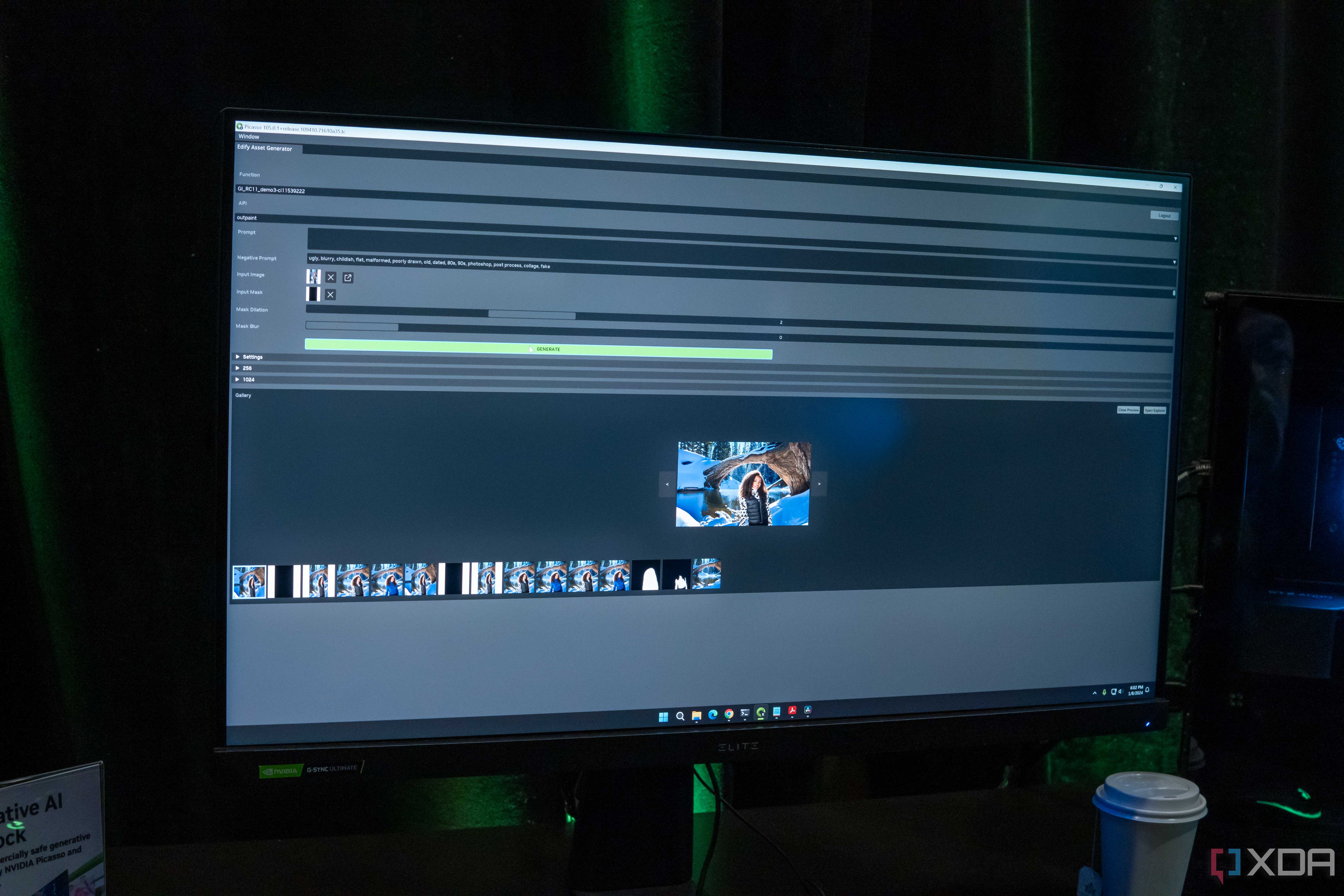 Nvidia Picasso showing a complex AI-generated image with multiple steps taken to get the final product