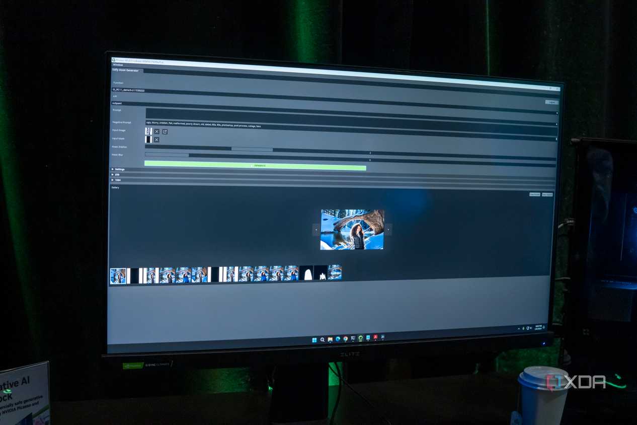 Nvidia Picasso showing a complex AI-generated image with multiple steps taken to get the final product