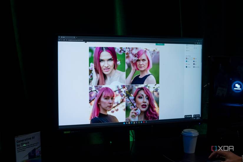 Computer showing images generated by AI