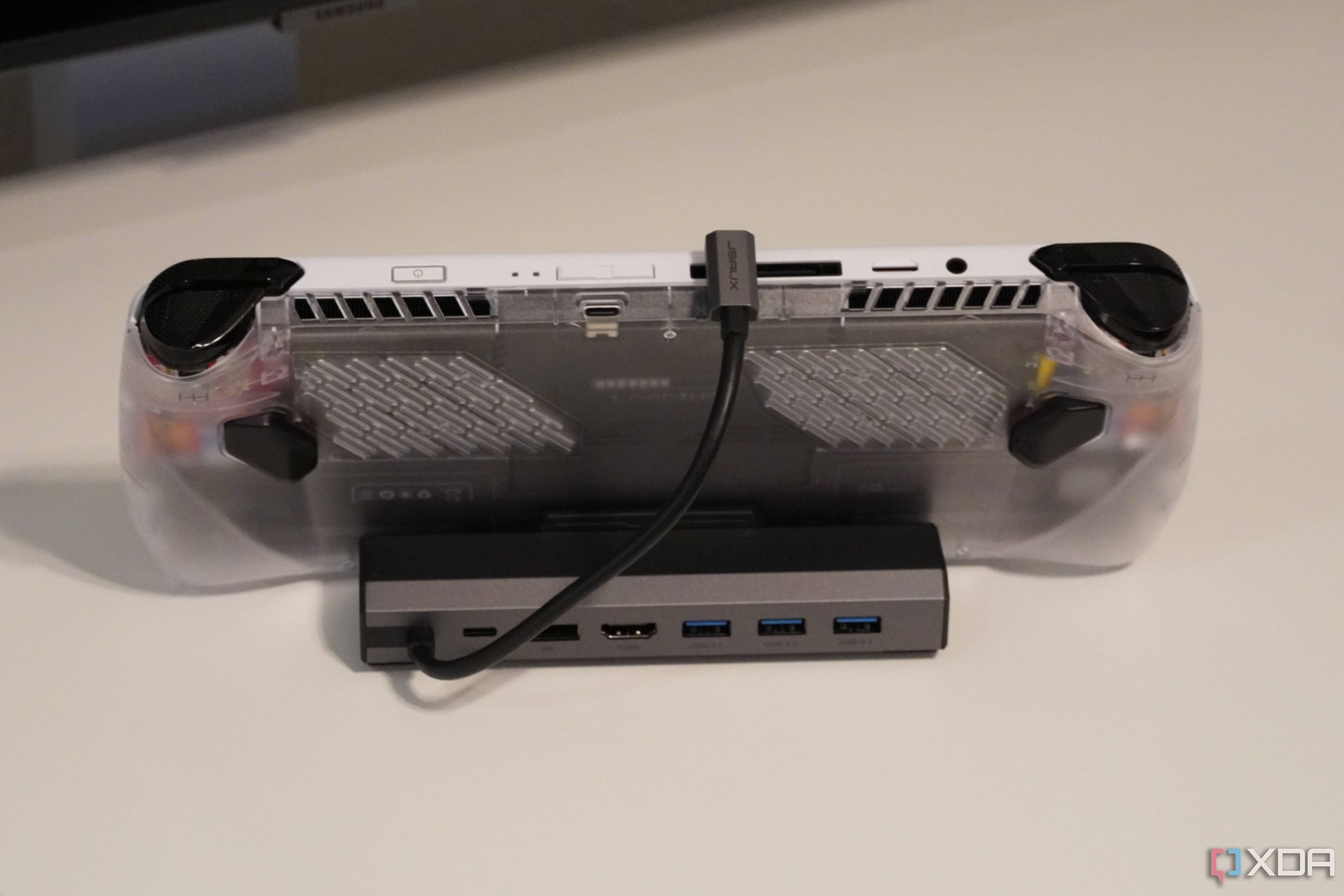 The full suite of ports on the Jsaux Docking Station.