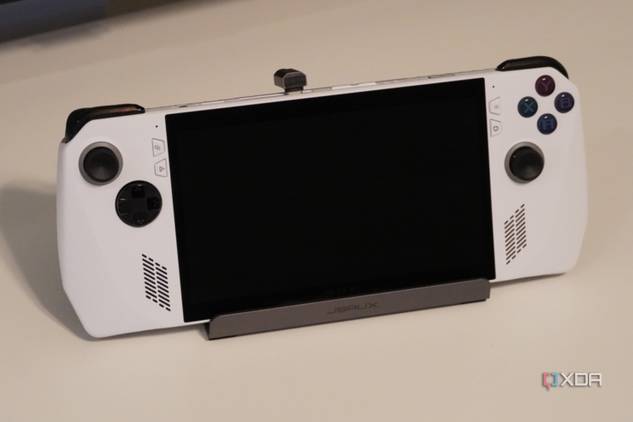 An ROG Ally on a Jsaux gaming handheld dock.