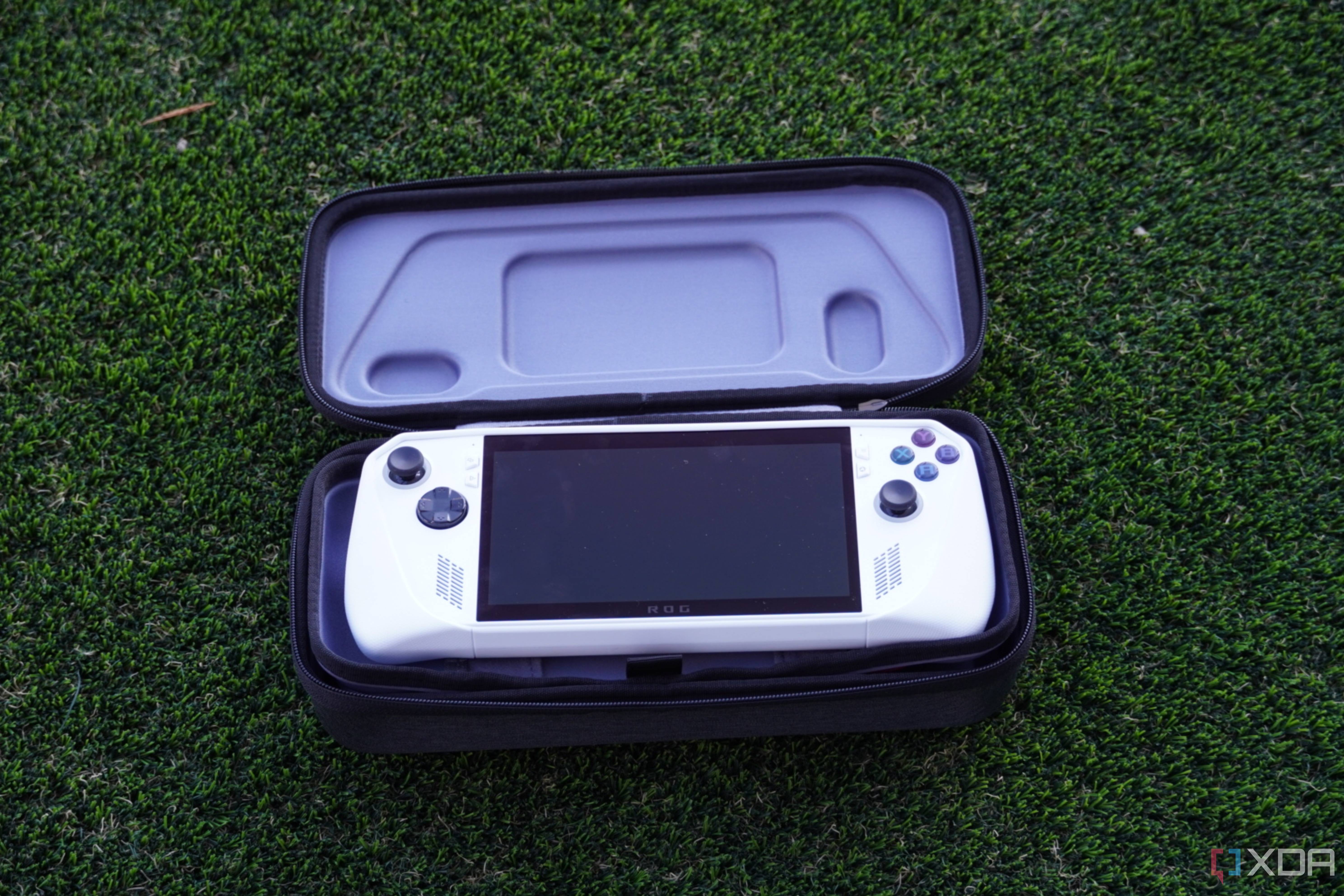 An ROG Ally inside the Jsaux Carrying Case.