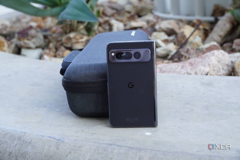 A Pixel Fold used to demonstrate the size of the Jsaux Carrying Case.